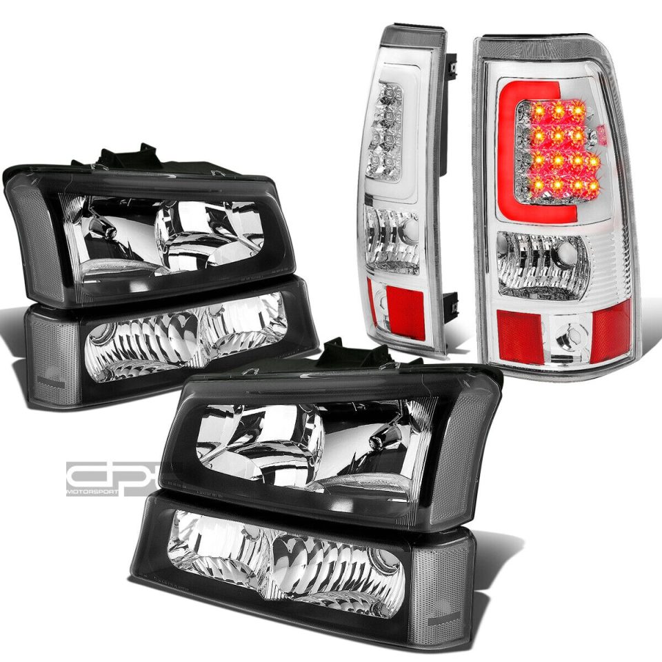 Core Dining 03-07 SILVERADO BLACK HEADLIGHT+CLEA