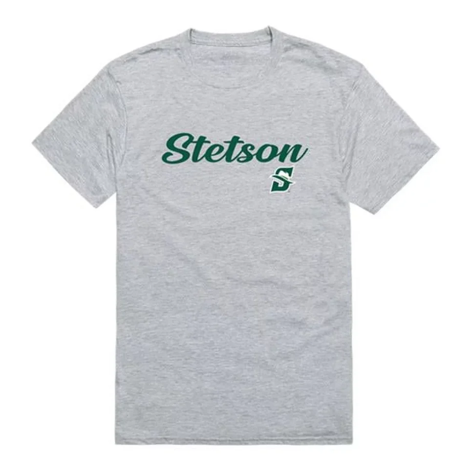 Premium W Republic Products 554-387-HGY-05 Stetson University Script T-Shirt, Heather Grey - 2XL