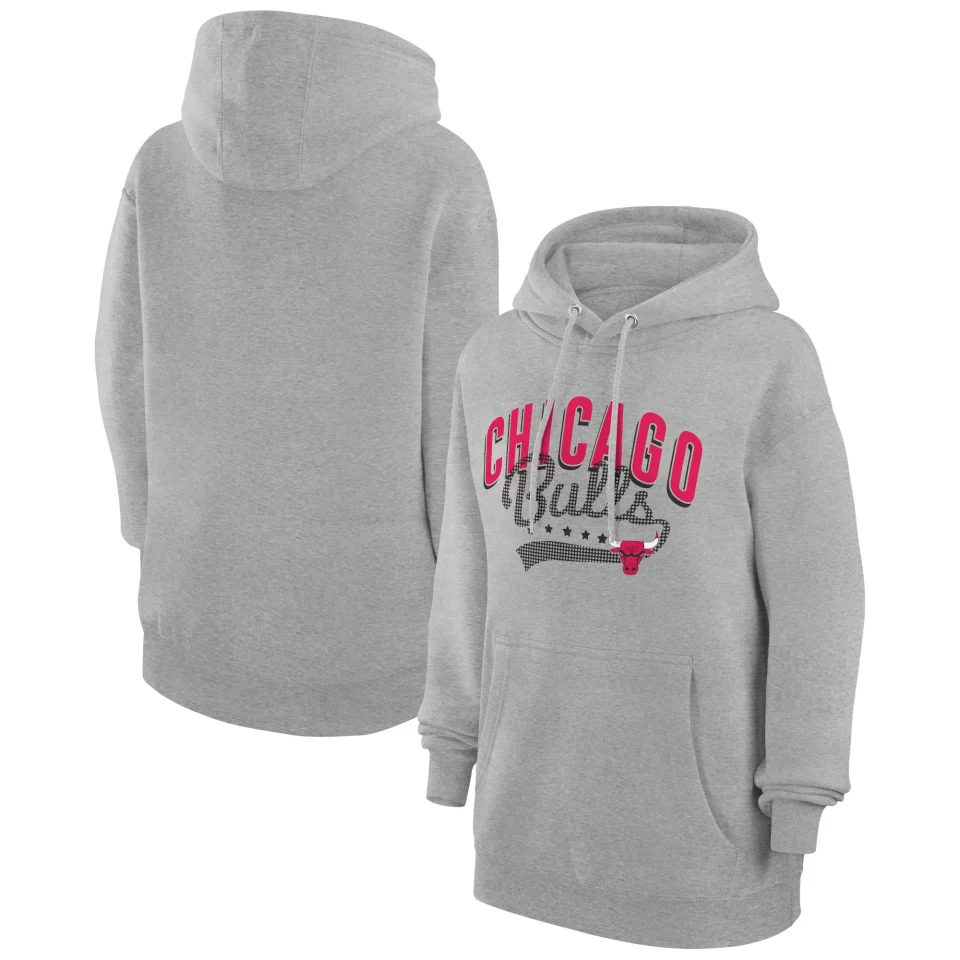 Durable Women's G-III 4Her by Carl Banks Heather Gray Chicago Bulls Filigree Logo Pullover Hoodie