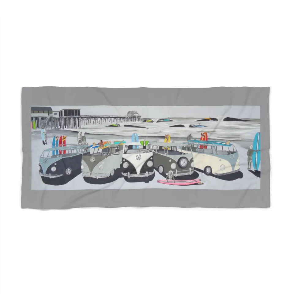 Safe Versatile VW Buses Pier Beach Towel