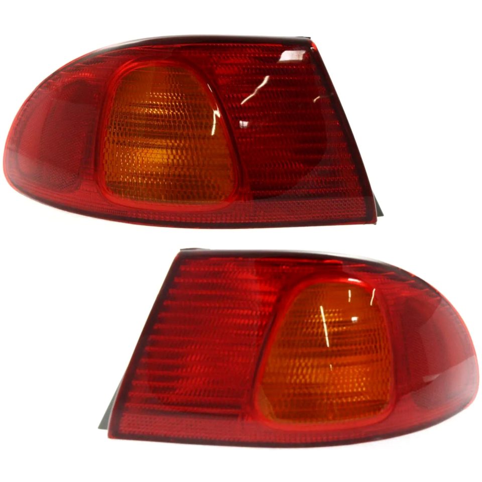 Healthy Halogen Tail Light Set For 1998-2002 Toyota Corolla Outer Amber/Red w/Bulbs 2Pcs