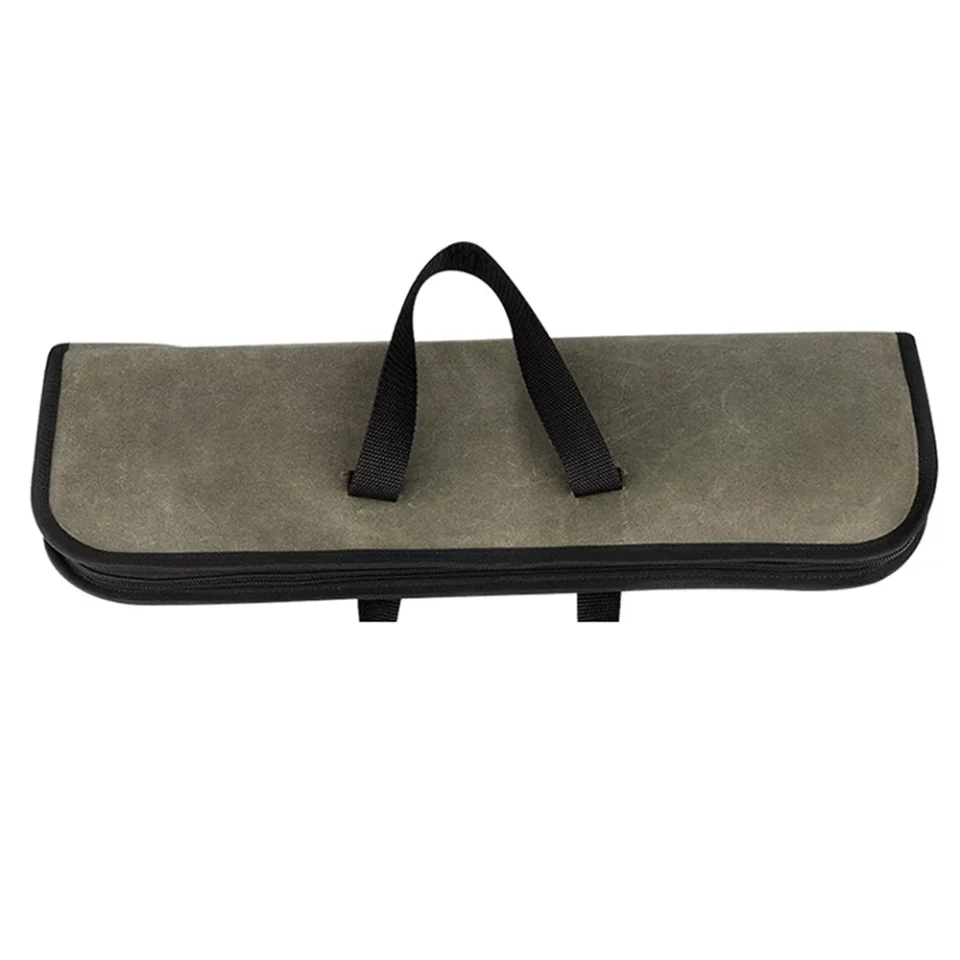 Wooden Gift-Ready MABOTO Case(4 Slots), Canvas Chef'S Roll Bag With Durable Handles, Portable Waterproof Bag Case