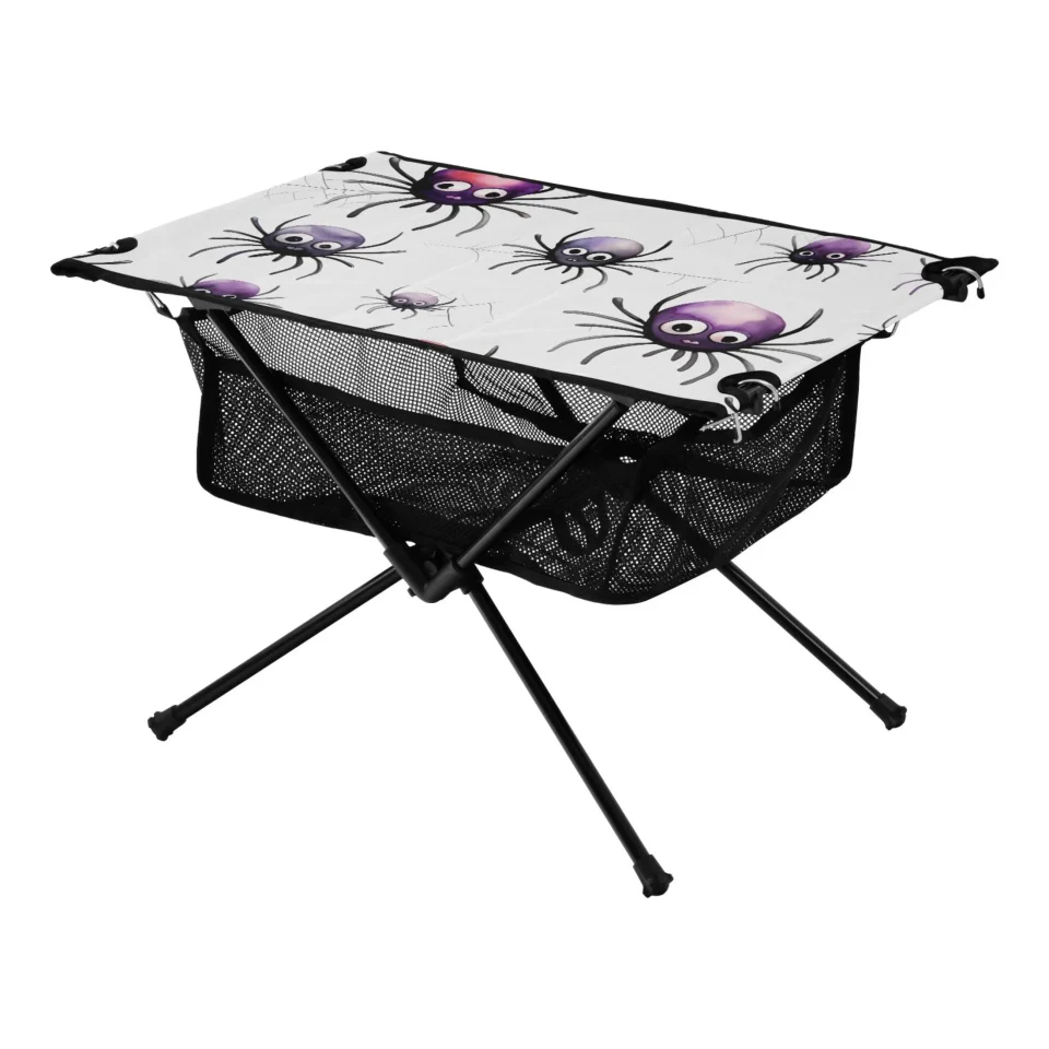 Home Easy-Clean Spider Camping Foldable Portable Table Beach Table with Storage Bag Compact Picnic Table for Outdoor Hiking Fishing BBQ