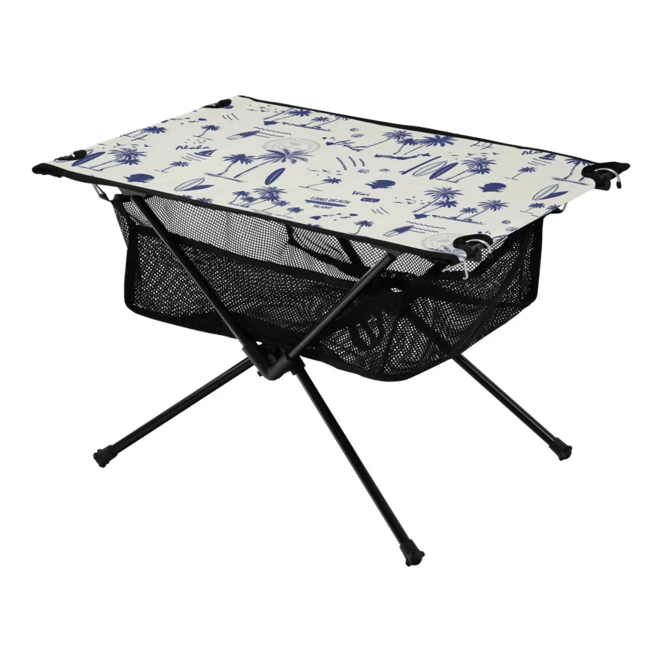 Storage Hawaii Palm Tree Summer Camping Folding Table Portable Beach Table with Storage Bag Compact Picnic Table for Outdoor Travel Fishing BBQ