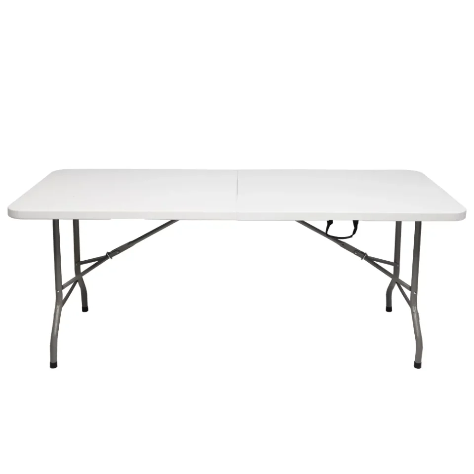 Stainless Steel Silicone 6FT Outdoor Courtyard Foldable Long Table - Versatile and Durable Folding Table for Outdoor Entertainment