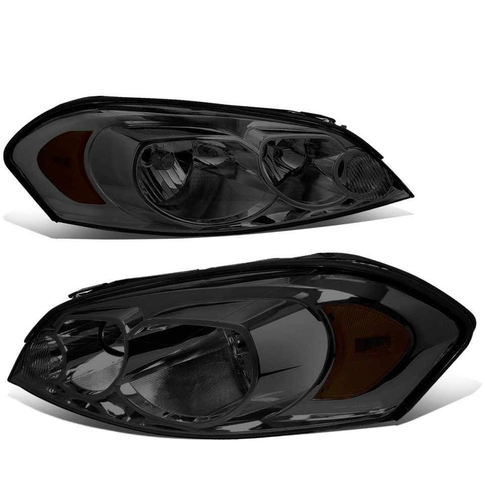 Select Dining 2006-2016 Chevy Impala Smoked Housing Amber Corner Bumper Headlight/Lamp Set