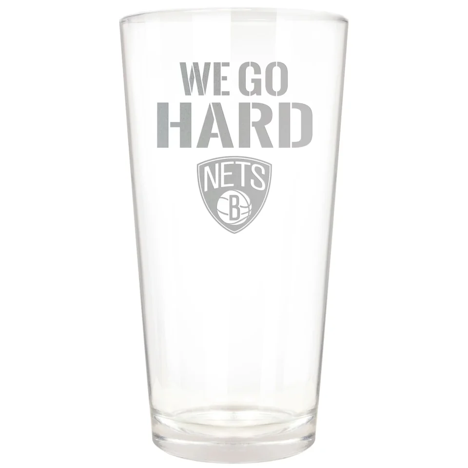 Kitchen Brooklyn Nets Etched 16oz. Rally Cry Pint Glass