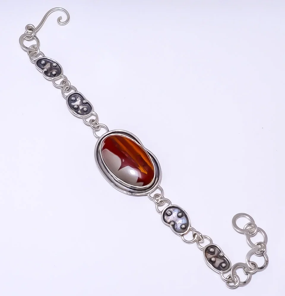 Glossy Dining Noreena Jasper - Australia 925 Silver Plated Bracelet 7.99 B_9206_72_26, Valentine's Day Gift, Birthday Gift, Beautiful Jewelry For Woman & Girls