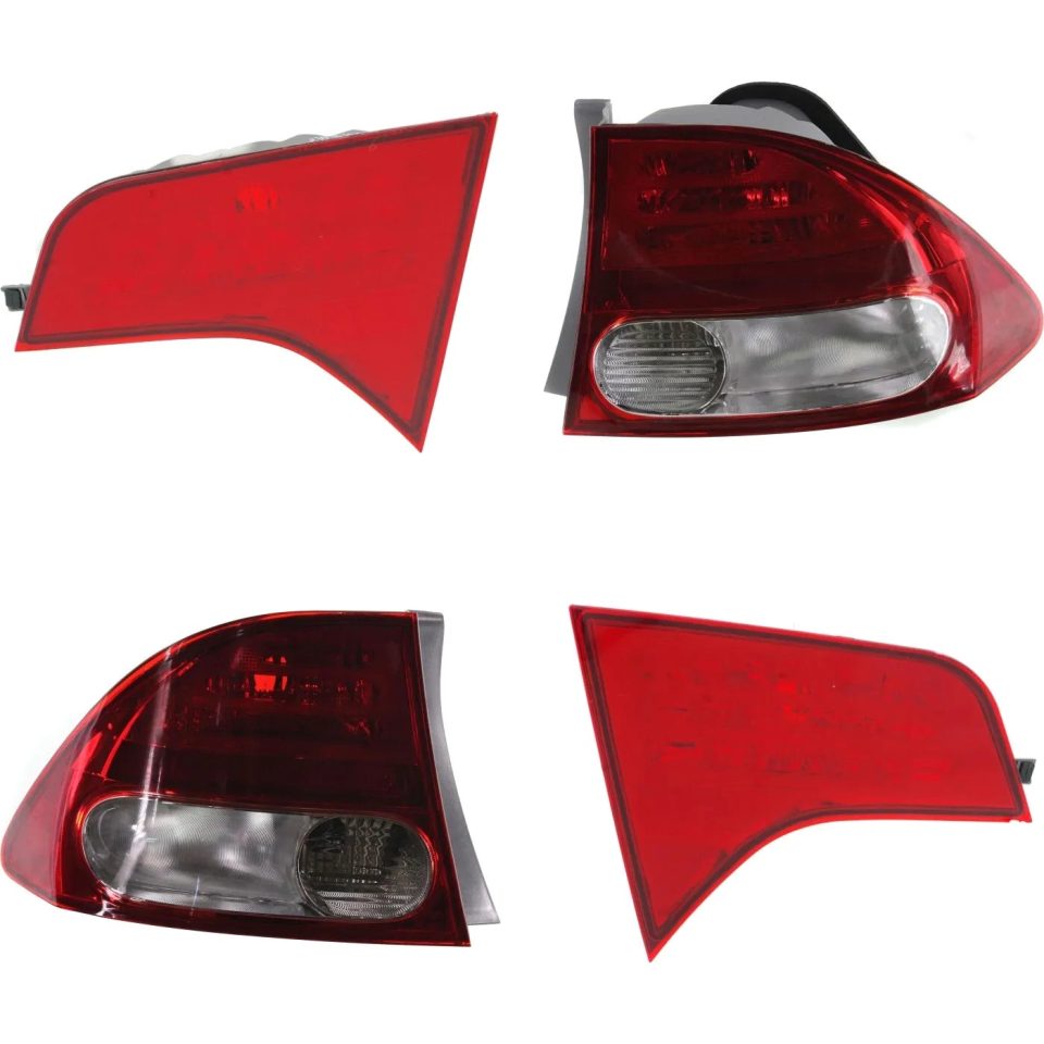 Best-Selling Leak-Proof Halogen Tail Light Set For 2009-2011 Honda Civic Clear/Red w/ Inner/Outer 4PcsHalogen Tail Light Set For 2009-2011 Honda Civic Clear/Red w/ Inner/Outer 4Pcs