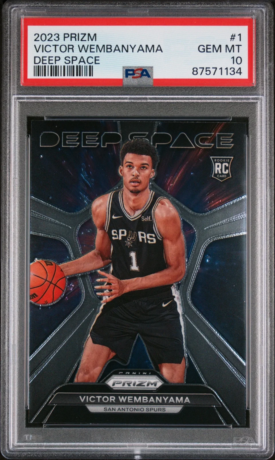Baking Graded 2023 Panini Prizm Victor Wembanyama #1 Deep Space Rookie RC Basketball Card PSA 10 Gem Mint