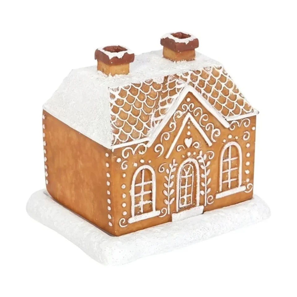 Dining And Ornament Log Cabin Snowy Winter Incense Burner Incense Burner Christmas Cabin Incense Burner Home Chimney Decorations