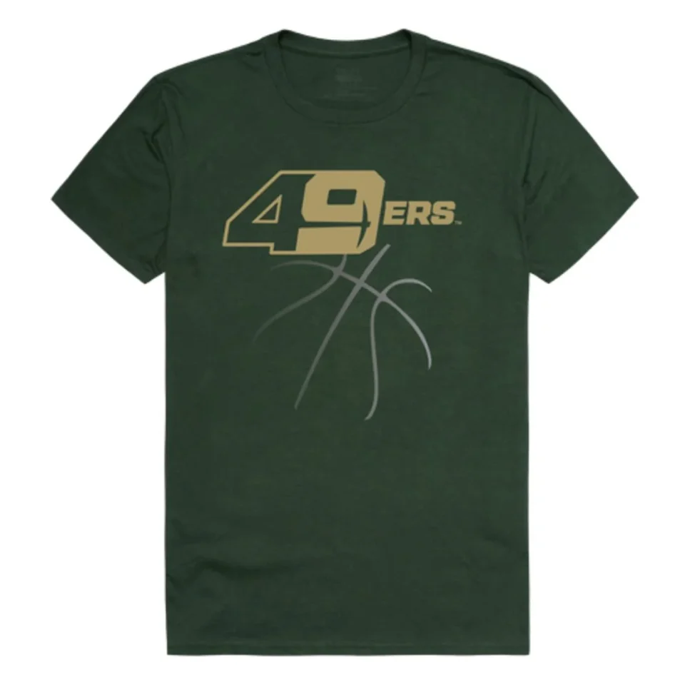 Non-Toxic University of North Carolina at Charlotte 49ers Basketball T-Shirt Forest Small