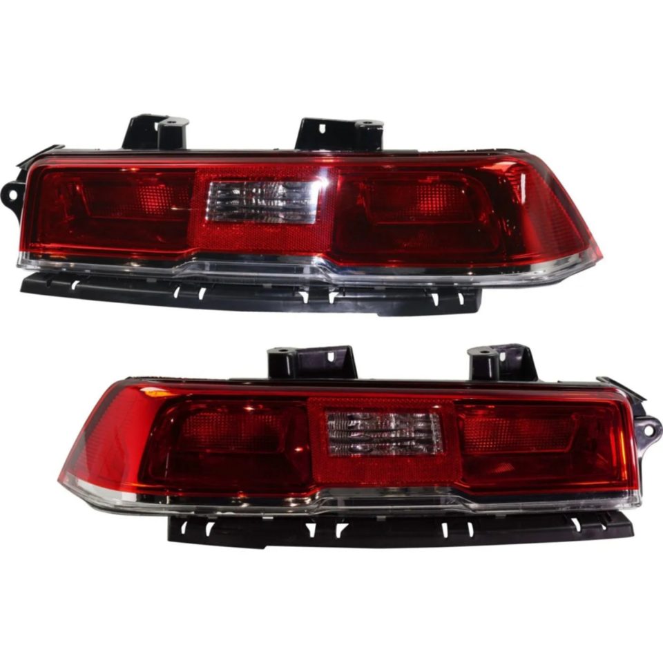 Supreme Tail Light Set For 2014-2015 Chevrolet Camaro Left Right Clear/Red Halogen CAPA