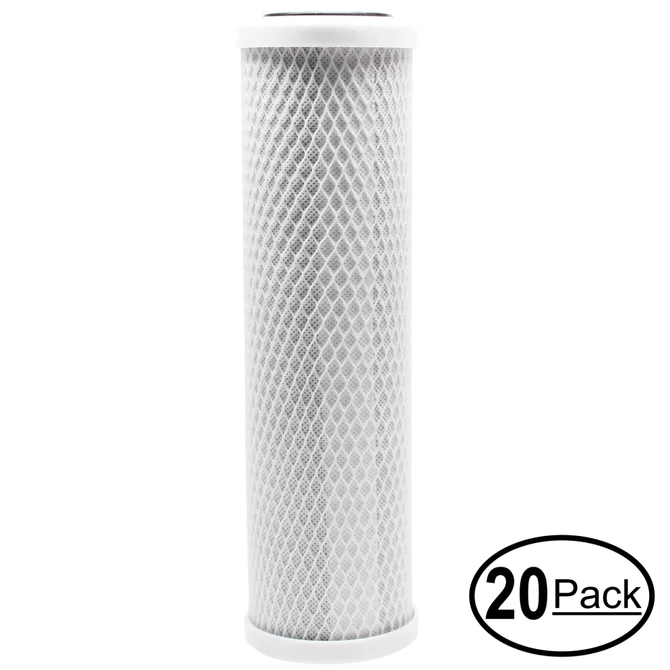 Cast Iron 20-Pack Replacement for PurePro FS401P-DI Activated Carbon Block Filter - Universal 10 inch Filter for PurePro Aquarium RO/DI System - Denali Pure Brand