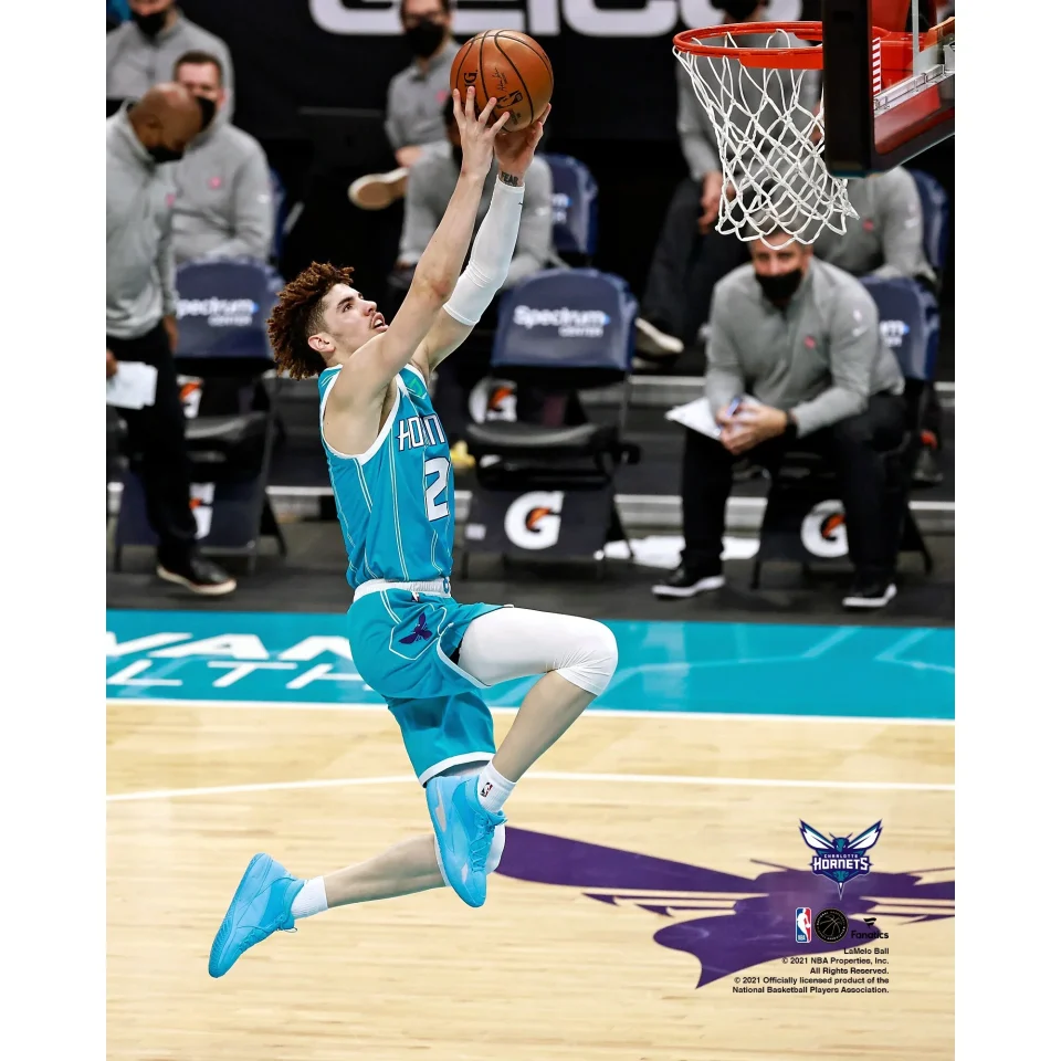 Prime LaMelo Ball Charlotte Hornets Unsigned Dunk vs. Detroit Pistons Photograph