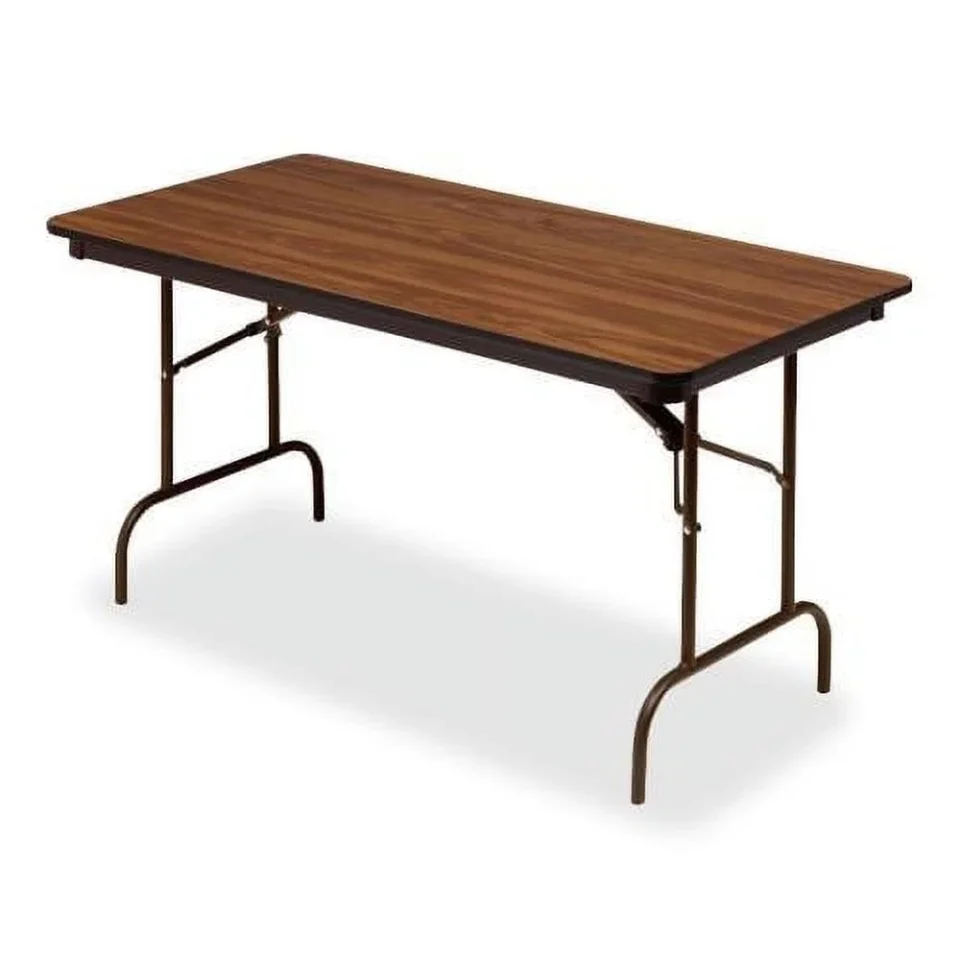 Dining Travel Premium Wood Laminate Folding Table, Rectangular, 60w X 30d X 29h, Oak