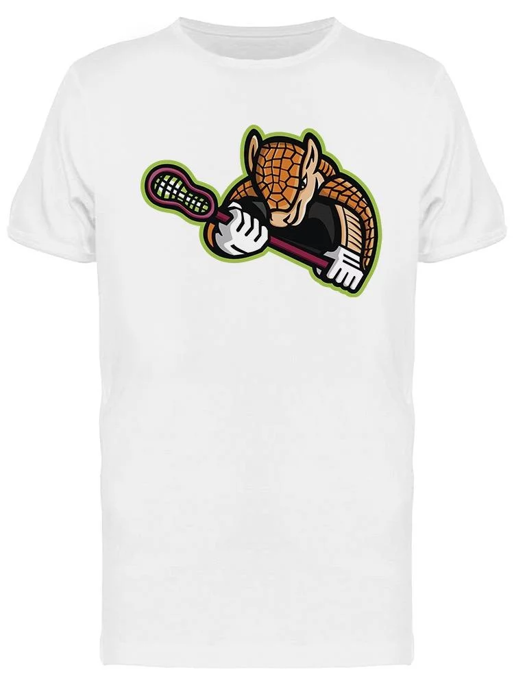Best-Selling Armadillo Lacrosse Mascot T-Shirt Men -Image by Shutterstock, Male Small