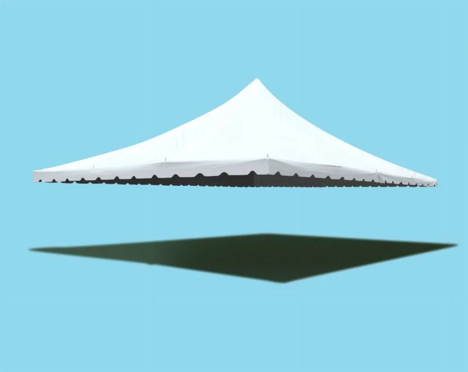 Wooden TentandTable Sectional Wedding Canopy Premium Pole Tent Top ONLY, White, 30 ft x 40 ft