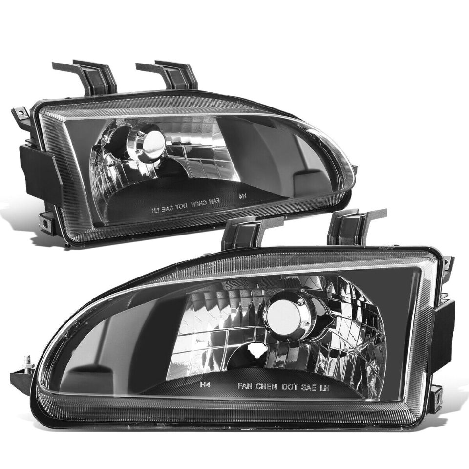 Best-Selling 1992-1995 Honda Civic EG EH EJ Black Housing Clear Lens Left+Right Headlight
